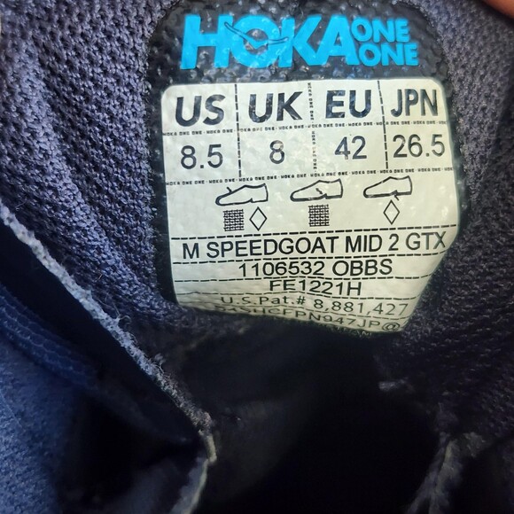 Hoka One One Speedgoat Mid 2 GTX Shoes Mens Size 8.5 Blue Gore-Tex 1106532 OBBS main image 3